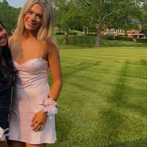 Lucy in the Sky Light Pink Satin Dress